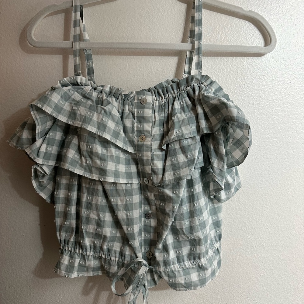 Laurent Conrad Tank or Off Shoulder Plaid Top